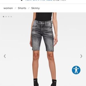 G-Star Women's Noxer High Waist Slim Jean Shorts Size 26